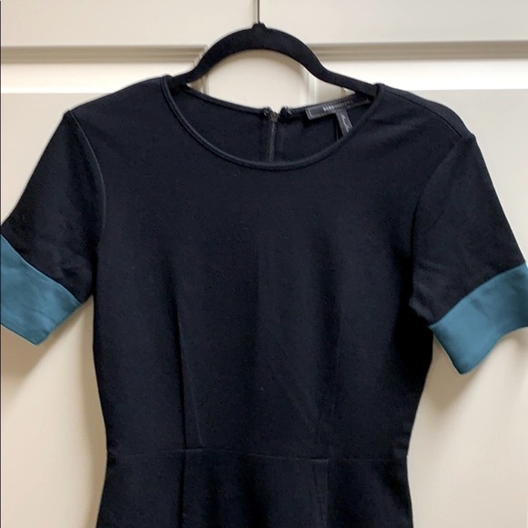 BCBG Black Color Blocked Knit Shift Midi Dress - Picture 3 of 5